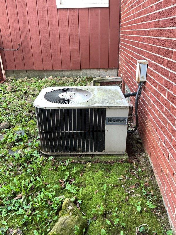 Responded to service call for liquid discharge from basement AC unit at red plug location. Upon arrival, inspected Lennox HVAC system in basement and outdoor condensing unit. Located condensate drain plug on evaporator coil assembly where water was actively leaking. Cleared blocked condensate drain line, verified proper drainage flow, and secured drain plug. Tested system operation to confirm no further water discharge. Unit operating normally with proper condensation removal through drain system.