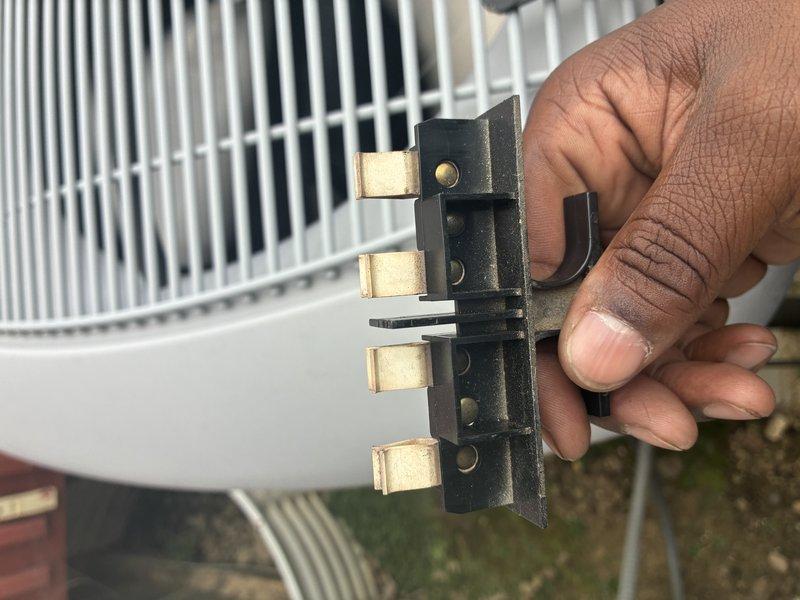 Completed MVP recurring cooling maintenance visit. Performed system diagnostics using digital multimeter to verify electrical readings and component operation. Inspected condenser coils and tested fuse block assembly, which showed signs of oxidation on brass terminals from outdoor exposure.