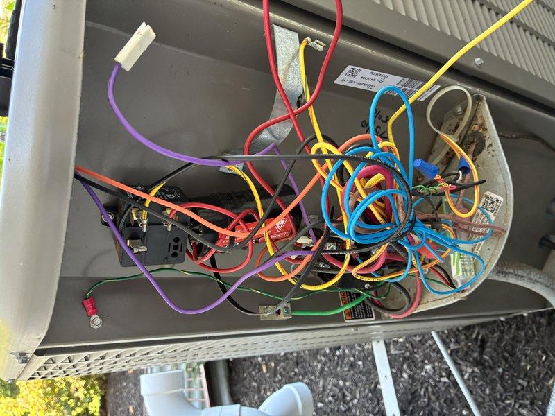 Responded to service call for HVAC system malfunction. Upon inspection, diagnosed failed dual capacitor preventing proper system operation. Accessed electrical compartment and disconnected power supply to safely remove defective capacitor. Ordered replacement dual capacitor with matching specifications for the unit. Upon arrival of parts, returned to site and installed new dual capacitor, connecting all electrical terminals according to manufacturer specifications. Verified proper wire connections including compressor and fan motor leads. Tested system operation to confirm compressor and condenser fan motor startup. System restored to full operational capacity with proper cooling function.