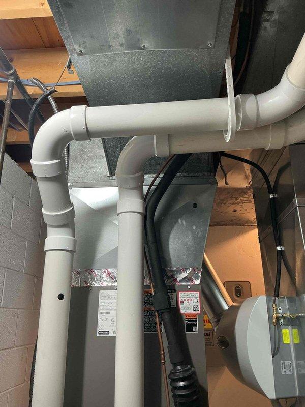 Completed MVP air conditioning maintenance on Lennox HVAC system. Inspected air handler unit, ductwork, and condensate drainage system with all components operating within normal parameters. Customer requires replacement UV filter, which will need to be ordered and installed during follow-up visit.
