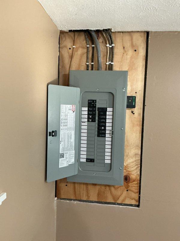 Installed GFCI circuit breakers in the main electrical panel to provide ground fault protection for designated areas of the residence. Replaced existing two-prong receptacles with customer-provided three-prong grounded devices in multiple locations throughout the home to improve electrical safety and accommodate modern appliances. All work was completed in accordance with current NEC standards, with proper circuit identification maintained on the panel directory.