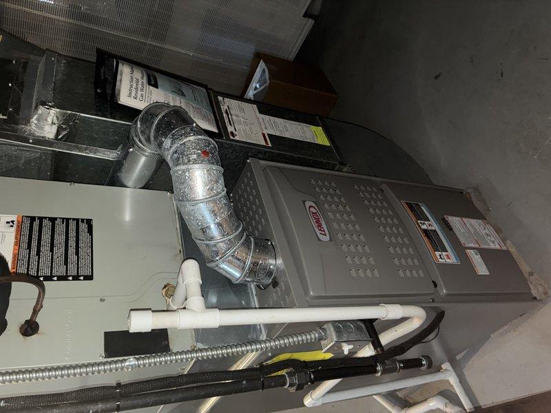 Completed recurring MVP heating maintenance visit on Lennox HVAC system. Performed comprehensive inspection of heating unit, ductwork connections, PVC condensate lines, and gas line connections. Verified proper operation of all system components, documented equipment condition with photographs, and confirmed system is functioning within manufacturer specifications.