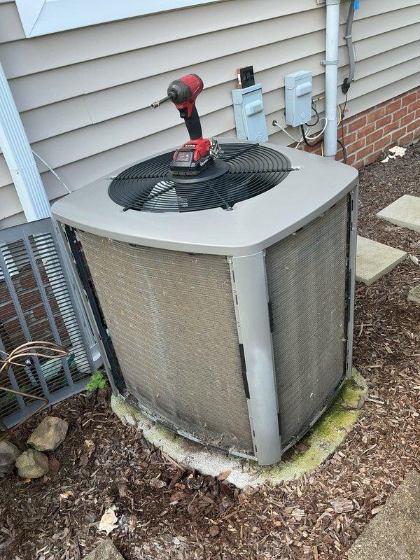Completed scheduled MVP cooling maintenance visit on residential HVAC system. Performed comprehensive inspection of outdoor condensing unit and indoor Lennox furnace system, checking electrical connections, refrigerant levels, and airflow components. All equipment found operating within normal parameters; system tested and confirmed ready for continued cooling operation.
