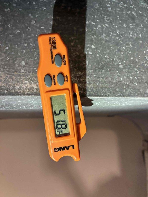 Completed MVP AC maintenance on residential Lennox cooling system. Performed comprehensive inspection of furnace unit, Aprilaire humidifier, and associated ductwork connections. Verified system operation and documented supply air temperature reading of 51.5°F, confirming proper cooling performance and refrigerant charge levels within manufacturer specifications.