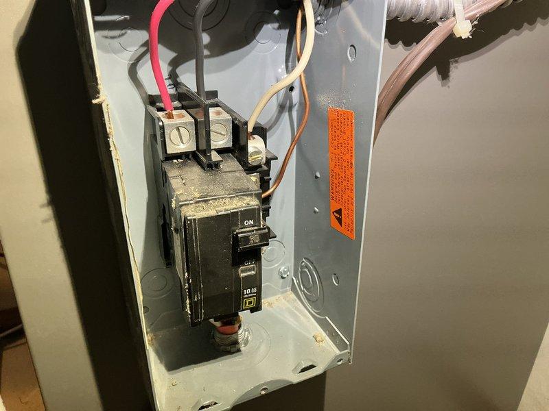 Installed dedicated electrical circuit for air handler unit with appropriate circuit breaker and wiring connections. Completed pre-wire installation with all connections properly terminated at electrical panel and equipment location, ensuring compliance with electrical codes and manufacturer specifications.