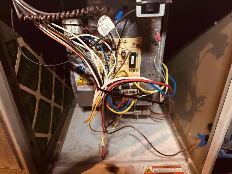 Completed scheduled MVP heating maintenance visit. Performed comprehensive system inspection including examination of electrical components, control board, wiring connections, and capacitors. All connections verified secure, system operating within normal parameters.