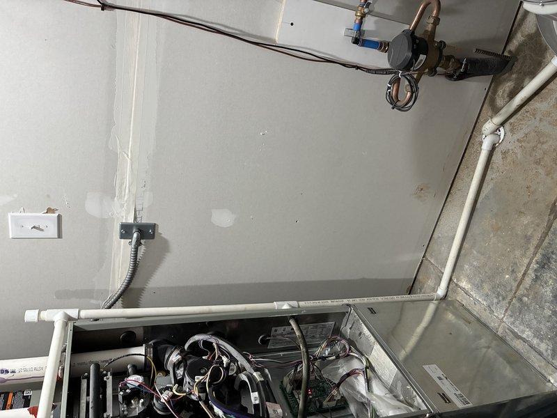 Performed comprehensive furnace inspection on 2-year-old unit per customer request. Accessed internal components and conducted thorough visual examination of all major systems including heat exchanger, gas valve assembly, blower motor, and electrical connections. Inspected heat exchanger tubes for cracks or deterioration, verified gas valve operation and connections, examined all wiring harnesses and terminations for proper connection and signs of overheating. Checked blower motor assembly and mounting hardware for secure installation. Verified proper condensate drainage through PVC piping and inspected all ductwork connections. All components found to be in good operating condition with no immediate repairs required. Unit operating within normal parameters for age and usage.