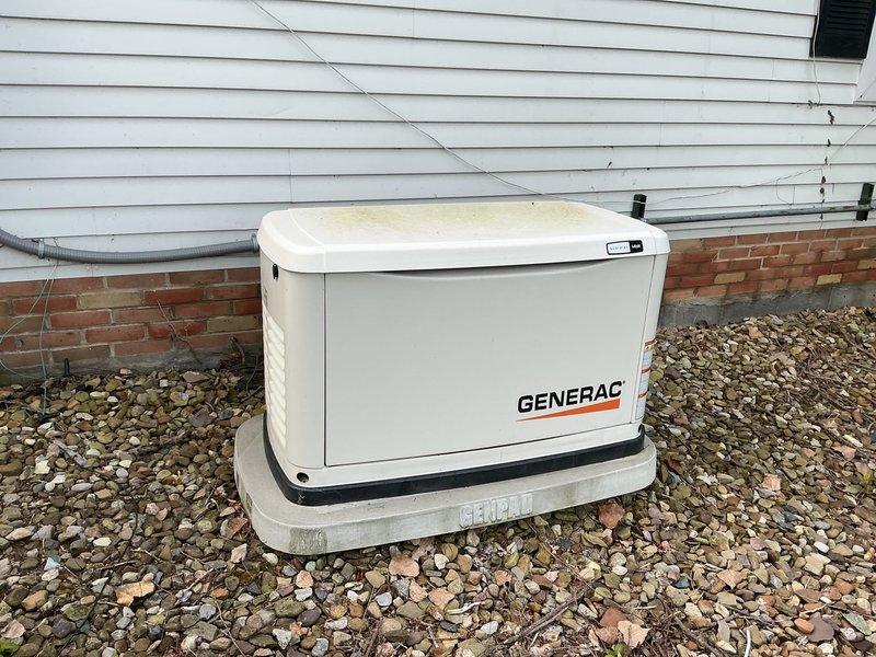 Performed scheduled maintenance on two outdoor Generac standby generators, both approximately four years old. Completed routine inspections including visual assessment of engine components, connections, and housing integrity on both units. This visit represents the second appointment; return service scheduled to complete circuit rearrangement on generator transfer switch to optimize load distribution and system performance.