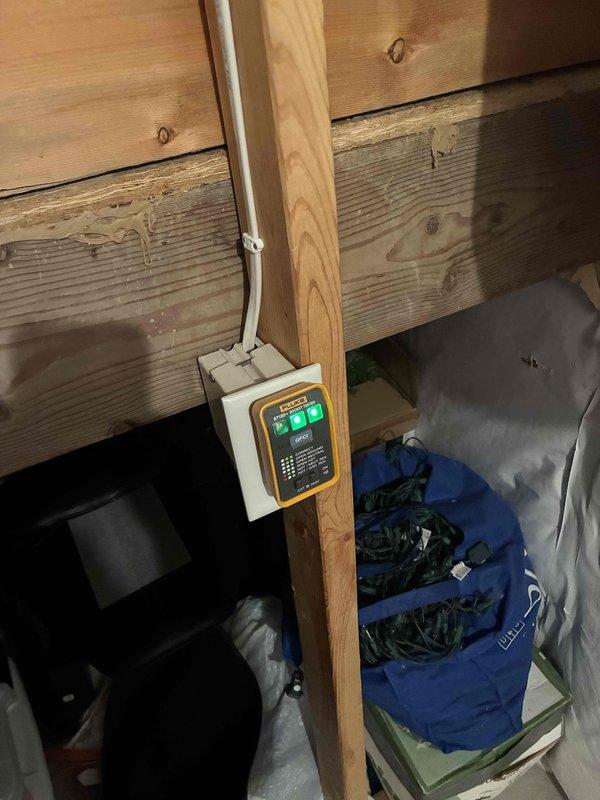Installed dedicated electrical circuit for tankless water heater installation. Ran new wiring through unfinished ceiling space, routing cable through floor joists and coordinating placement around existing plumbing, HVAC ductwork, and structural members. Secured all conductors per code requirements and completed rough-in wiring in preparation for final connections.