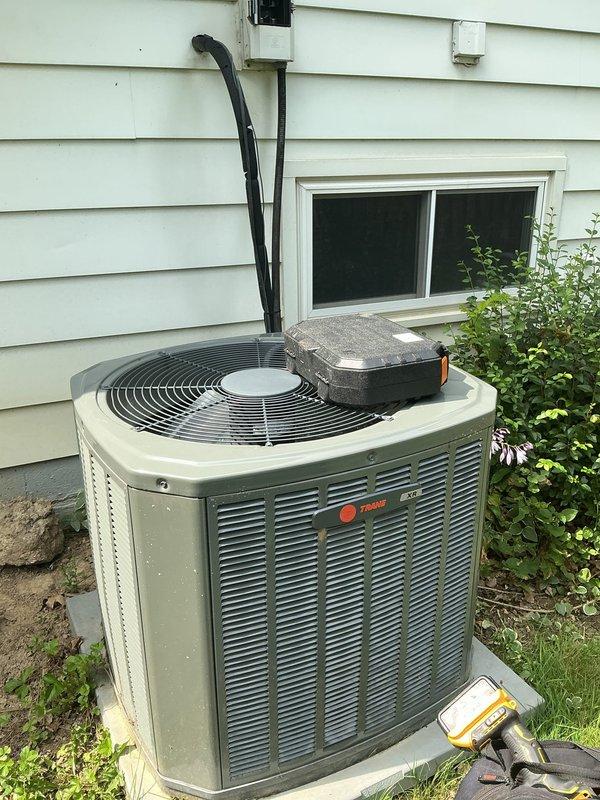 Completed comprehensive tune-up on 8-year-old Trane split system including indoor furnace and outdoor condensing unit. Performed standard maintenance procedures including filter inspection, electrical connections check, refrigerant level verification, condensate drain evaluation, and overall system operational testing. All components found operating within normal parameters with no immediate repairs required at time of service.
