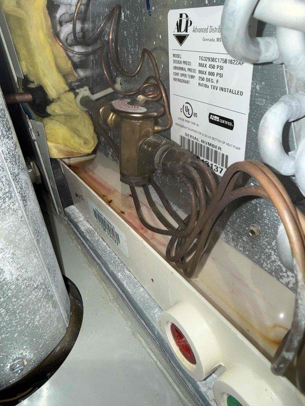 Completed comprehensive MVP heating maintenance on Trane furnace system. Performed thorough inspection of all mechanical components, including blower assembly, heat exchanger, gas valve, and burner operation. Verified proper function of R410A refrigerant system with TXV metering device, inspected copper line sets and connections for integrity, and confirmed all electrical connections were secure. Checked condensate drainage system including PVC drain lines, tested safety controls and limit switches, and examined ductwork connections for proper sealing. All equipment found operating within manufacturer specifications with no deficiencies noted.