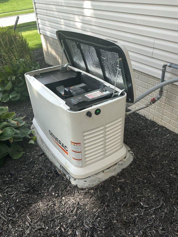 Completed preventive maintenance on a 22kW Generac Guardian Series standby generator. Performed comprehensive inspection of unit including control panel components, wiring connections, and safety systems. Verified proper operation of all indicators and control functions. Unit is operating within normal parameters and ready for automatic operation during power outages.