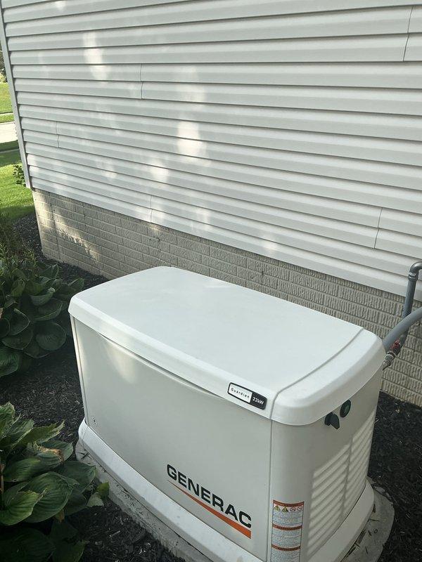 Completed preventive maintenance on a 22kW Generac Guardian Series standby generator. Performed comprehensive inspection of unit including control panel components, wiring connections, and safety systems. Verified proper operation of all indicators and control functions. Unit is operating within normal parameters and ready for automatic operation during power outages.