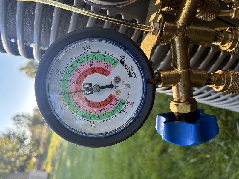 Completed comprehensive AC tune-up and preventative maintenance service on residential cooling system. Performed refrigerant pressure diagnostics using manifold gauge set, verifying system operating pressures against manufacturer specifications. Consulted air conditioner charging information reference chart to confirm proper subcooling and superheat values for optimal system performance.