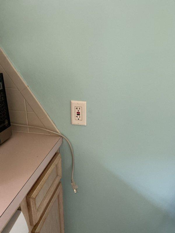 Replaced two existing electrical outlets with new receptacles, including one GFCI outlet installed in the kitchen area near the countertop workspace. Installed outlets to current code specifications and verified proper grounding and functionality upon completion.