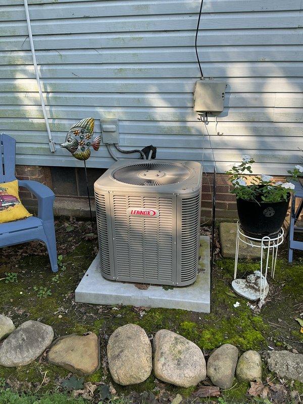 Completed comprehensive AC tune-up on Lennox outdoor condenser unit and indoor air handler system. Performed standard maintenance protocol including system inspection, filter check, electrical connections verification, and refrigerant line assessment. Installed carbon monoxide detector as part of service appointment to enhance home safety monitoring.