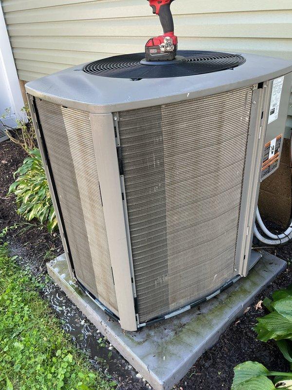 Completed comprehensive MVP AC maintenance on residential cooling system. Performed detailed inspection of outdoor condensing unit, including examination of electrical control boards, relay systems, and wiring connections. Verified proper operation of all electronic components, checked refrigerant line connections, and ensured unit cabinet and fan grille assembly were secure and functioning correctly.