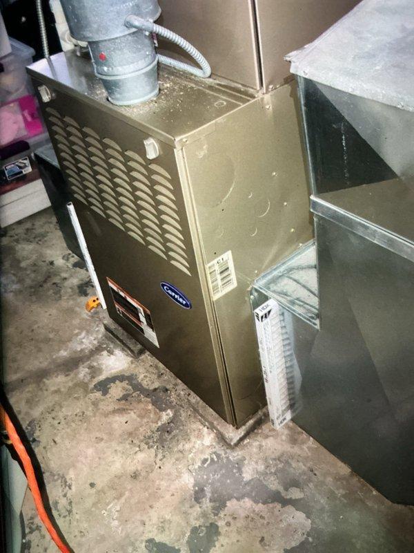 Completed MVP heating maintenance visit on Carrier furnace system. Performed thorough inspection of heating equipment, including flame sensor examination and cleaning to ensure proper ignition and system operation. Unit tested and confirmed operational with all components functioning within normal parameters.