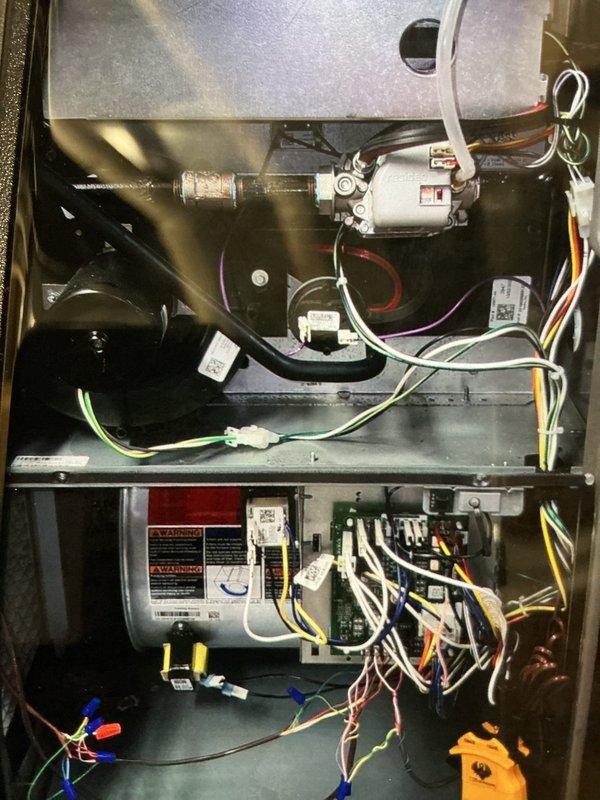 Completed MVP furnace maintenance service with confirmed arrival at 8am. Performed comprehensive system inspection including examination of air return filter grille, which showed significant dust accumulation requiring attention, and thorough internal component assessment of gas furnace including gas valve assembly, draft inducer motor, electrical connections, and control board. All mechanical and electrical components found in proper working condition with intact wiring and connections throughout the system.