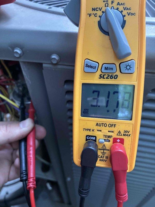 Completed MVP cooling and heating maintenance service at residential property. Performed comprehensive system inspection with electrical diagnostics using multimeter to verify proper voltage and amperage readings across components. Accessed outdoor condensing unit electrical compartment, inspected capacitor, contactor, relay, and control board connections. All electrical components tested within normal operating parameters, wiring connections secure, and system operating efficiently with no deficiencies noted.