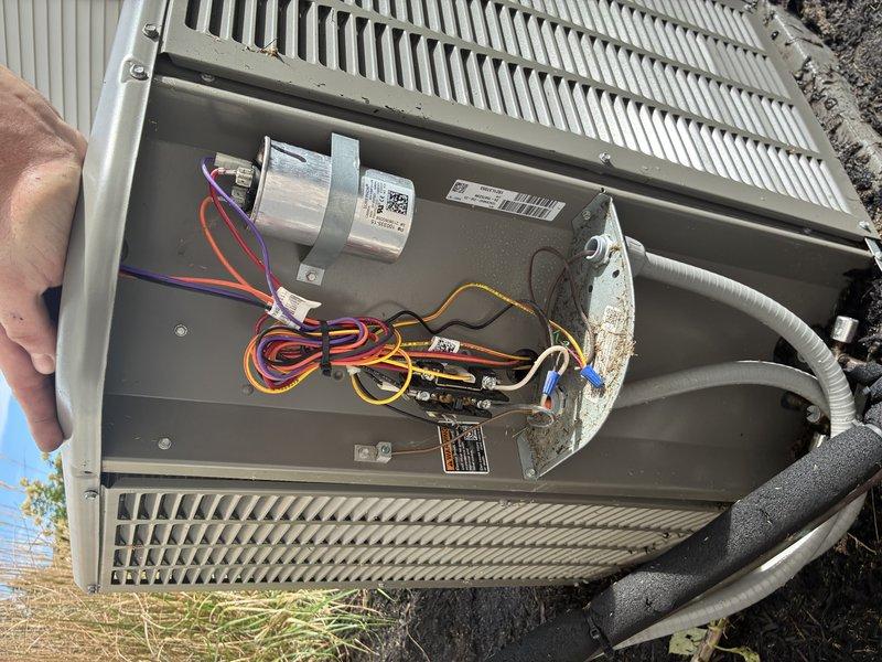 Completed MVP cooling maintenance on residential HVAC system. Performed comprehensive inspection of electrical components including capacitor, wiring connections, and relay assembly. Verified proper system operation through electrical testing using clamp meter to ensure all readings were within manufacturer specifications.