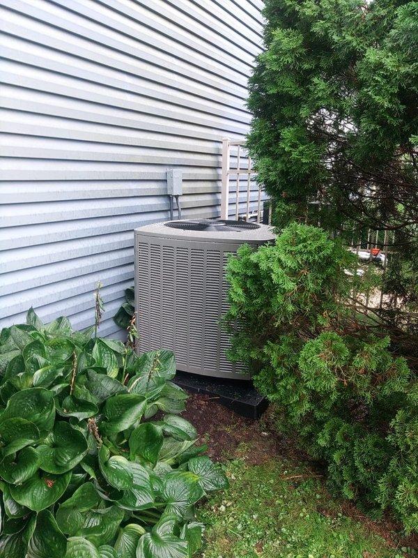 # AC Installation Completion

Successfully completed the second phase of a split system air conditioning installation. Installed new evaporator coil and connected refrigerant lines to the outdoor condensing unit. Performed vacuum and refrigerant charge procedures on the system. 

Upon completion, conducted full system diagnostics using digital manifold gauges to verify proper refrigerant pressures and system operation. Measured operating pressures with readings indicating 143 PSI on the low side and 256 PSI on the high side, confirming appropriate charge levels for ambient conditions. System temperatures and superheat/subcooling values were within manufacturer specifications.

Verified outdoor condensing unit installation on proper pad with adequate clearance from structure and vegetation. Confirmed all electrical connections are secure and unit is operating efficiently. System tested and left in full operational status.