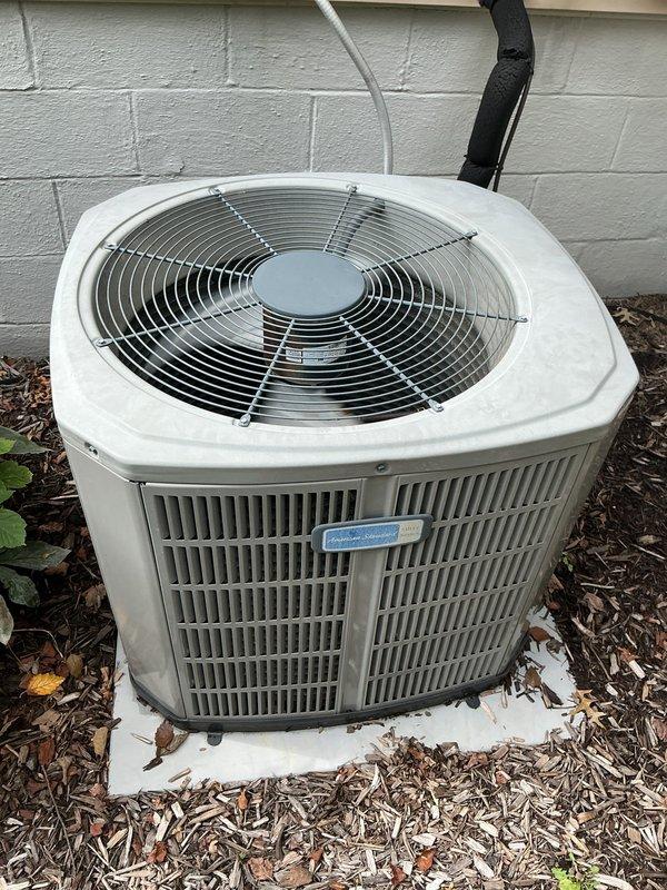 Completed routine cooling maintenance and AC tune-up on a 10-year-old American Standard system. Upon arrival, confirmed the unit was operating properly with no customer-reported issues. Performed comprehensive seasonal maintenance inspection including checking refrigerant levels, cleaning condenser coils, testing electrical connections at the outdoor disconnect, inspecting the condenser fan motor and blades, and verifying proper system operation. System found to be in good working condition with all components functioning within normal parameters.