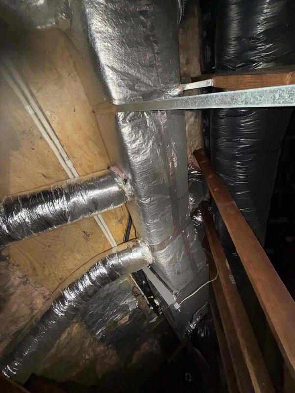 Replaced defective condenser coil under warranty in attic-mounted HVAC system. Accessed unit through attic crawl space, removed failed coil, and installed new replacement component. System tested and confirmed operational upon completion, with all ductwork connections and insulation properly maintained throughout the four-hour repair process.