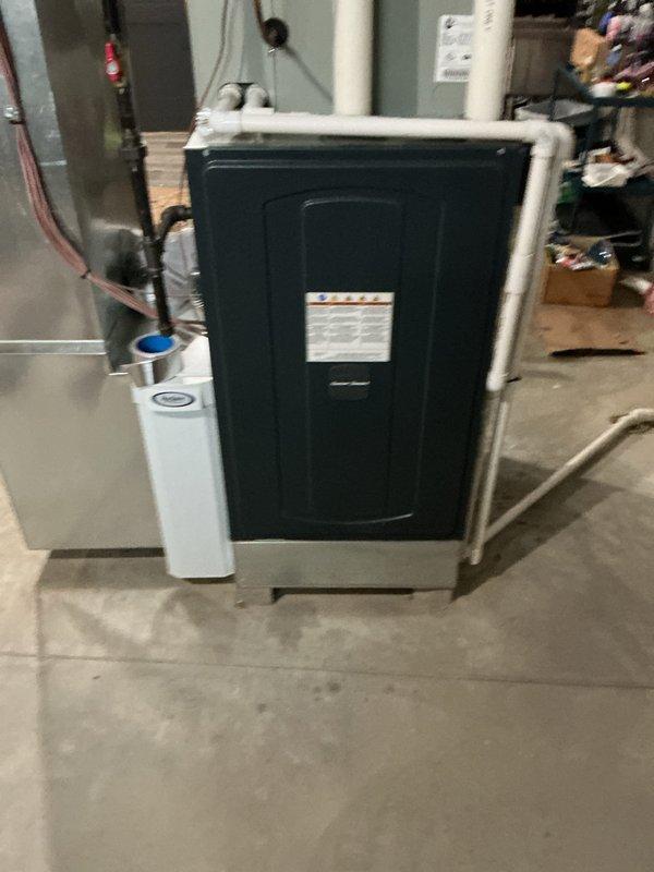 Completed routine maintenance and tune-up on a 5-year-old American Standard furnace. Performed comprehensive inspection of all system components, checked and cleaned burner assembly, verified proper gas pressure and combustion efficiency, inspected heat exchanger for cracks or deterioration, tested safety controls and limit switches, examined blower motor and lubricated as needed, replaced air filter, checked and cleaned flame sensor, verified proper condensate drain operation through PVC piping system, inspected electrical connections and wiring, tested thermostat operation and calibration, and confirmed system startup and shutdown sequences. All components found to be operating within manufacturer specifications with no immediate repairs required.