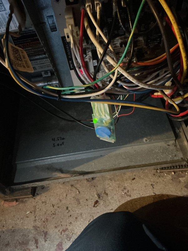 Completed MVP cooling maintenance visit on 10-year-old system. Performed inspection of electrical components including fuse block assembly with dual cylindrical fuses and verified proper wire connections at control board terminals. All electrical connections secured and system operational upon completion.
