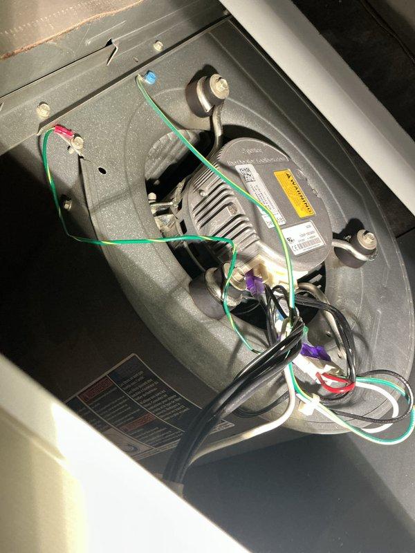 Completed comprehensive furnace tune-up and system inspection on MVP unit. Performed diagnostic testing of blower motor assembly, verified all electrical connections and wire terminations were secure, and conducted temperature measurements at control board to ensure proper system operation. All components found functioning within normal parameters.