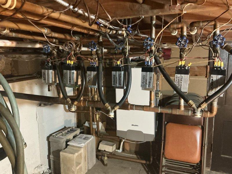 Performed comprehensive estimate on 2009 Triangle Tube boiler system with multi-zone hydronic heating distribution. Boiler manufacturer is out of business with critical components unavailable, including ignitor and maintenance kit required for proper operation. Assessed and quoted replacement of three malfunctioning zone valves on the manifold system controlling individual heating zones throughout the residence.