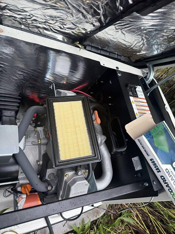 Performed scheduled annual maintenance on residential standby generator system. Conducted comprehensive inspection of all electrical connections, verified proper operation of transfer switch, and tested automatic start functionality. Replaced air filter element, checked fluid levels, and confirmed unit operates within manufacturer specifications.
