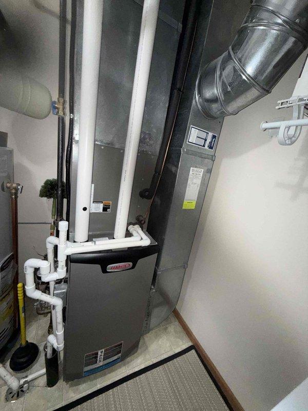 Completed comprehensive heating maintenance on a 3-year-old Lennox gas furnace located in the basement as part of the MVP maintenance program. Performed full system inspection including visual assessment of the furnace cabinet, ductwork connections, and control board components; all equipment found to be in good operating condition with no deficiencies noted.