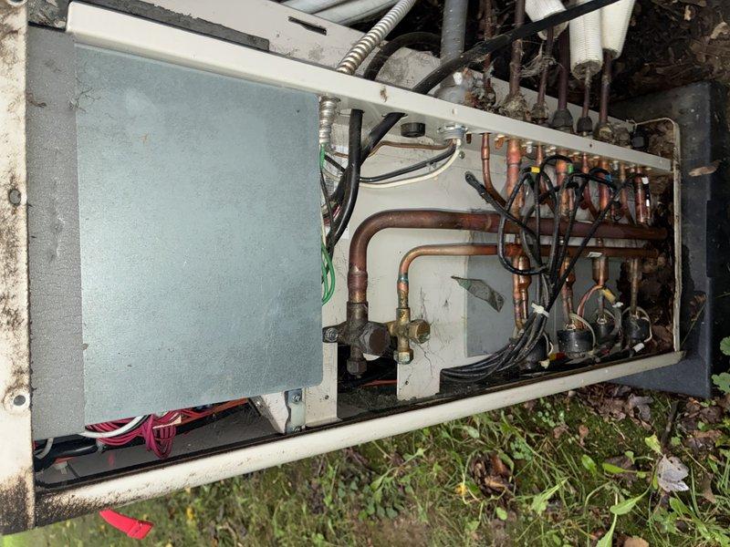 Completed comprehensive maintenance service on three mini-split systems and one central air conditioning unit. Performed standard preventive maintenance procedures including inspection of all mechanical and electrical components, copper refrigerant lines, valve connections, condenser coils, and wiring assemblies. All units were found to be operating within normal parameters and left in proper working condition.