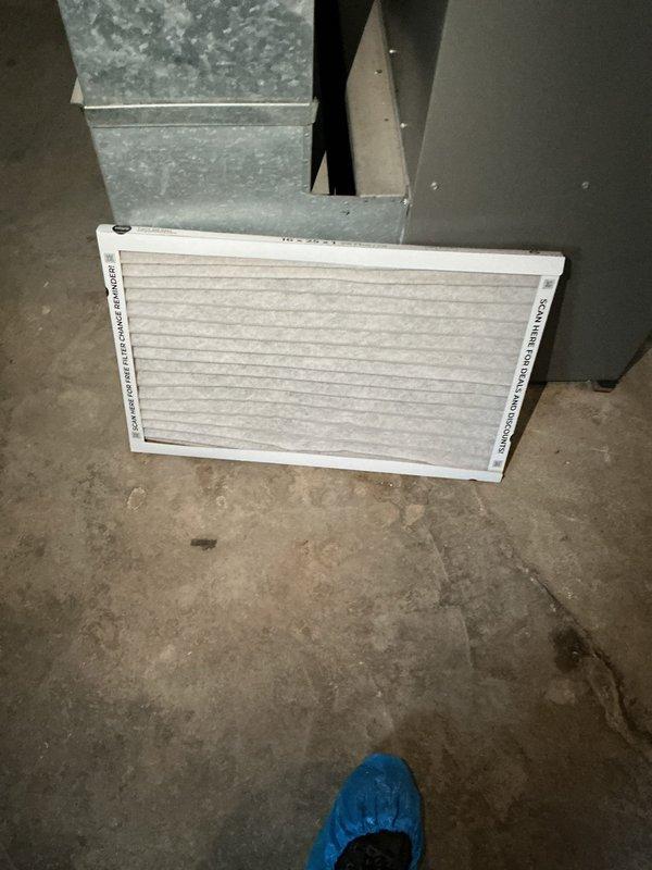 Completed scheduled MVP cooling maintenance on 2-year-old ground-level HVAC system. Performed comprehensive system inspection, checked electrical connections and components, and evaluated air filter condition which showed normal dust accumulation for service interval. All mechanical and electrical components operating within manufacturer specifications.