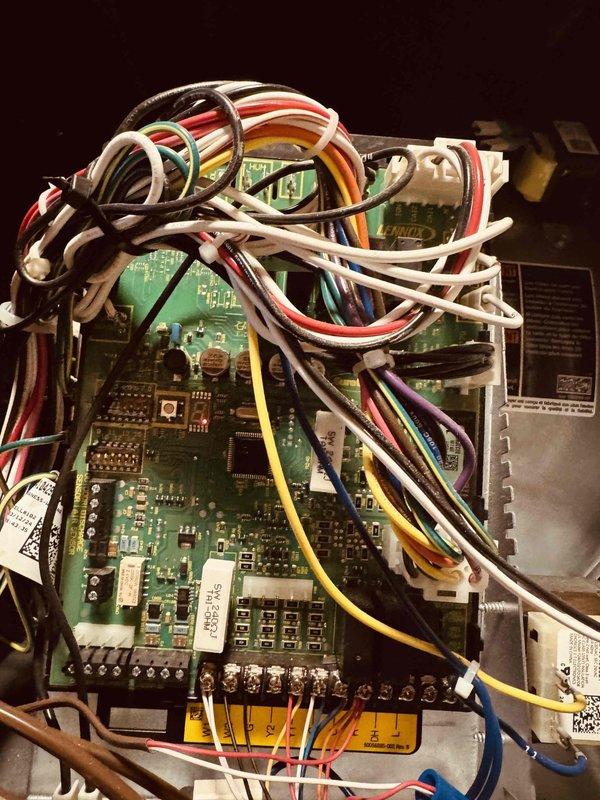 Performed preventative maintenance inspection on 2-year-old gas furnace located in basement as part of MVP customer program. Removed access panels to conduct thorough visual inspection of all internal components, including blower motor assembly, inducer motor, gas valve, and control board. Verified proper operation of all electrical connections and wiring harnesses, noting organized wire routing throughout unit. Inspected circuit board for signs of wear or damage, confirmed all terminal connections secure. Documented equipment condition through photography showing clean internal compartment with all components functioning within normal parameters.