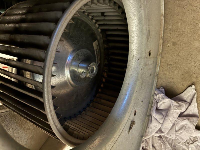 Performed comprehensive HVAC maintenance including thorough cleaning of the squirrel cage blower wheel to remove accumulated dust and debris, cleaned the indoor evaporator coil, and completed full heating system maintenance. No parts replacement was required to restore the system to optimal operating condition.