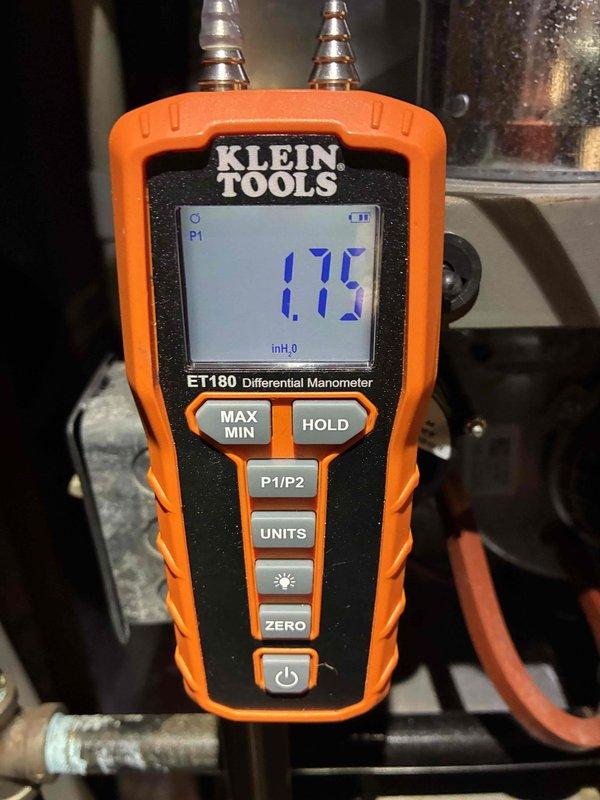 Completed comprehensive heating maintenance on 4-year-old system. Performed thorough inspection of control board, verifying all electronic components, integrated circuits, and connections for proper operation. Tested and documented gas pressure readings using differential manometer, measuring 0.175 inches water column. All system components operating within manufacturer specifications. Unit tested and left in proper working condition.