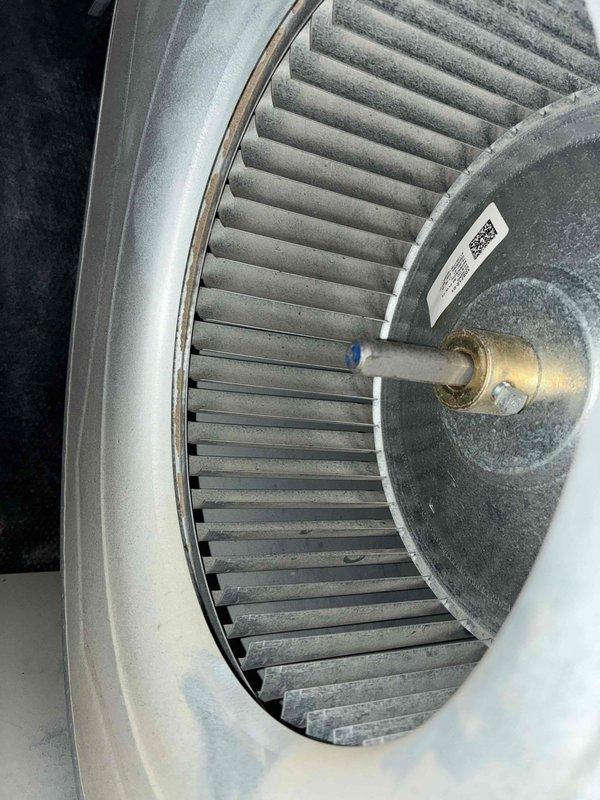 Completed comprehensive heating maintenance on a 4-year-old gas furnace system. Performed thorough inspection of blower assembly, noting dust accumulation on blower wheel blades; cleaned and serviced blower wheel and housing to restore optimal airflow efficiency. System tested and confirmed operational; customer advised of maintenance renewal options available.