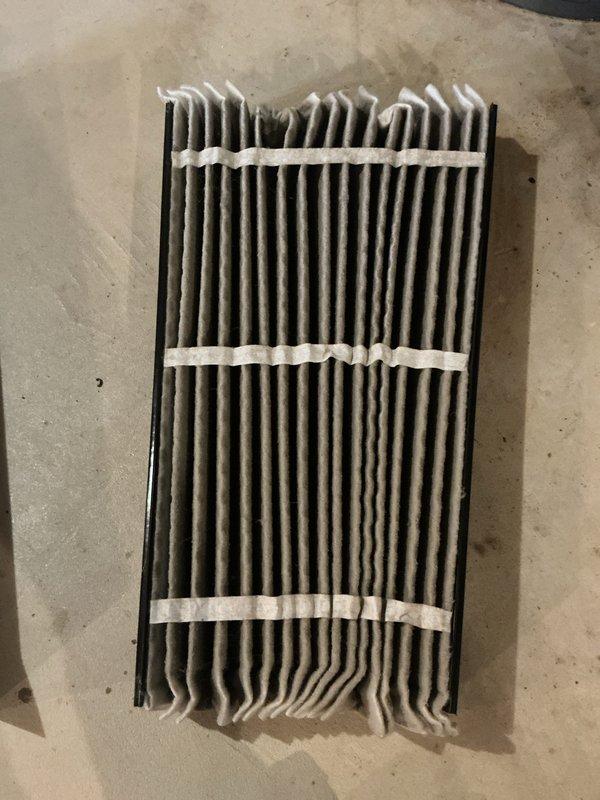 Completed routine HVAC maintenance visit and assessed system for smart thermostat installation. Inspected and documented heavily soiled air filter showing significant dust accumulation requiring replacement, and examined blower wheel assembly which appeared in good operating condition with clean blades and intact hub assembly.