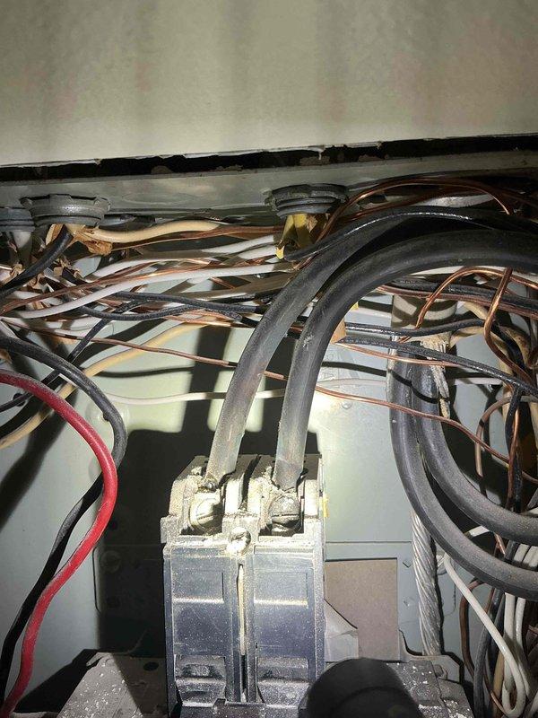 Completed on-site electrical estimate for Generac generator installation under the Power Play program. Customer confirmed existing electrical service and gas line are already in place and available for connection. Documented existing HVAC electrical components and service panel configuration through photographs to assess integration requirements for the automatic transfer switch and generator hookup.