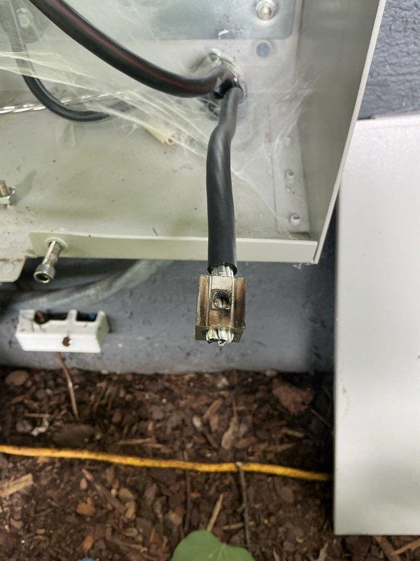Responded to emergency no-start condition on residential standby generator during active power outage. Upon inspection, discovered severely corroded and damaged wire terminal connection at generator control panel, which prevented proper electrical continuity and system activation. Replaced failed terminal connector, verified all wire connections at terminal block were secure, and successfully tested generator startup and transfer switch operation. Unit now operating normally and providing backup power as designed.