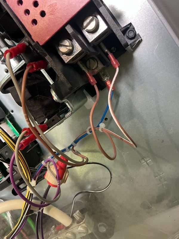 Responded to emergency no-start condition on residential standby generator during active power outage. Upon inspection, discovered severely corroded and damaged wire terminal connection at generator control panel, which prevented proper electrical continuity and system activation. Replaced failed terminal connector, verified all wire connections at terminal block were secure, and successfully tested generator startup and transfer switch operation. Unit now operating normally and providing backup power as designed.