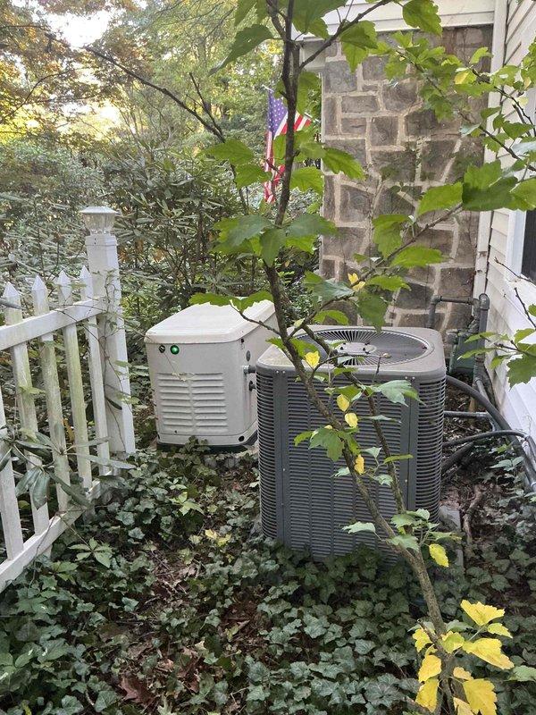 Performed scheduled maintenance on a 2-year-old Generac standby generator unit. Completed comprehensive inspection of the system, verified proper operation of all components, and confirmed green indicator light showing normal status. Unit tested and found to be functioning within manufacturer specifications.