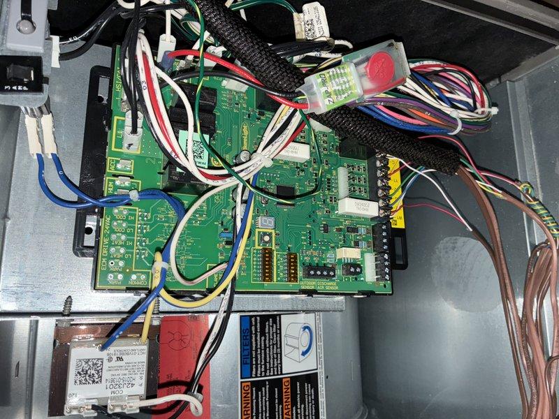 Completed scheduled recurring maintenance on dual HVAC systems, ages 5 and 6 years. Performed comprehensive inspection of control boards, electrical connections, blower assembly, and all major components. Verified proper operation of both heating and cooling systems, confirmed all connections secure, and documented equipment condition with photos.