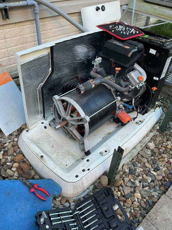 Performed warranty repair on Generac generator unit. Disassembled engine compartment and replaced faulty internal engine components necessary to restore proper operation. Unit tested and confirmed running correctly upon completion, with parts installation completed as scheduled.