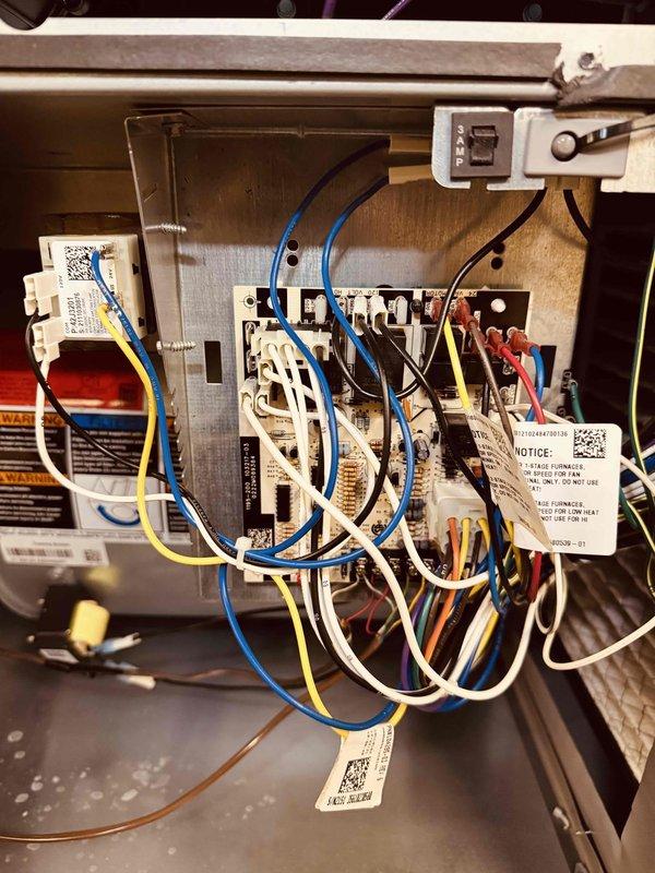 Completed preventive maintenance on two residential gas furnaces (8-year-old and 2-year-old units). Performed comprehensive tune-up procedures including inspection of all internal components, blower motor assemblies, gas valves, control boards, electrical connections, and wiring harnesses to ensure safe and efficient operation for the heating season.