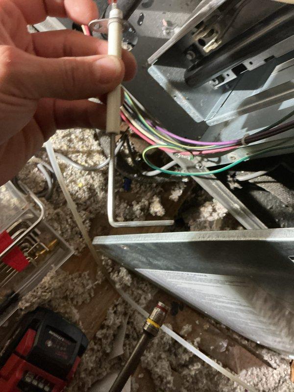 Completed annual preventative maintenance on 6-year-old furnace and air conditioning system. Performed comprehensive diagnostic testing on furnace including flame sensor inspection and electrical component verification, measuring current draw at 14 amps and temperature readings. Conducted AC tune-up on outdoor unit, inspecting capacitor, electrical connections, and system controls. All components tested within normal operating parameters with no issues identified or repairs required.