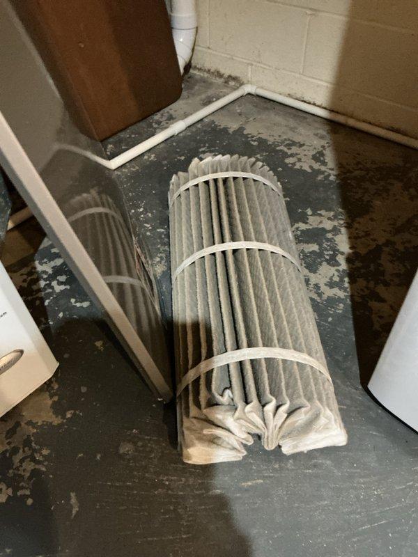 Completed recurring heating maintenance on 7-year-old furnace system. Performed standard inspection of blower motor, heat exchanger, and internal components with furnace access panel opened for thorough examination. Replaced air filter as part of routine maintenance protocol. Inspected ductwork connections and verified proper airflow through flexible duct runs. System operational and functioning within normal parameters upon completion of service.